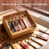 50 Pcs Leather Keychains, PU Leather Keychain Blanks, Key Chains