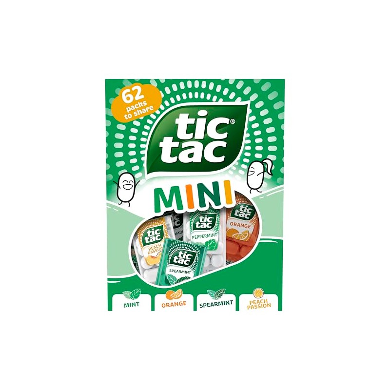 Tic Tac Mini Mints, Variety Share Pack 62 Pack, 211g,