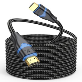 ApoJodly HDMI Cable 25 FT, 8K Long HDMI Cable 25 Foot 4K Ultra High Speed HDMI 2.1 Braided Cord 8K@60Hz, 4K@120Hz, eARC, HDCP2.3, HDR10 for HDTV, Projector, Monitor, Home Theater, Gaming, RTX