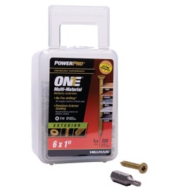 Power Pro Multi-Material Flat Head Screws, #6 x 1 Epoxy Coated Steel Fasteners for Wood, Metal, Concrete, Drywall and Plastic, Torx Drive Construction Screws with Drill Bit, Bronze, 320-pc, 116822
