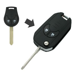 SEGADEN Modified Upgraded Flip Key Shell Compatible with Nissan 2 Button Keyless Entry Remote Key Case Fob SS916A