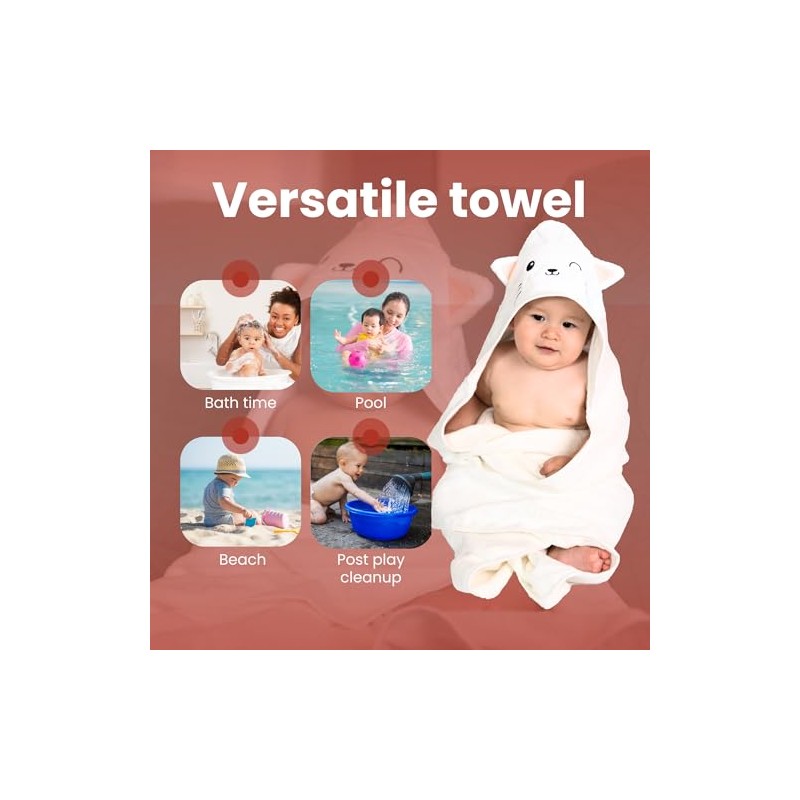 Premium Baby Towel for Bath with Hood, Extra Soft, Silky