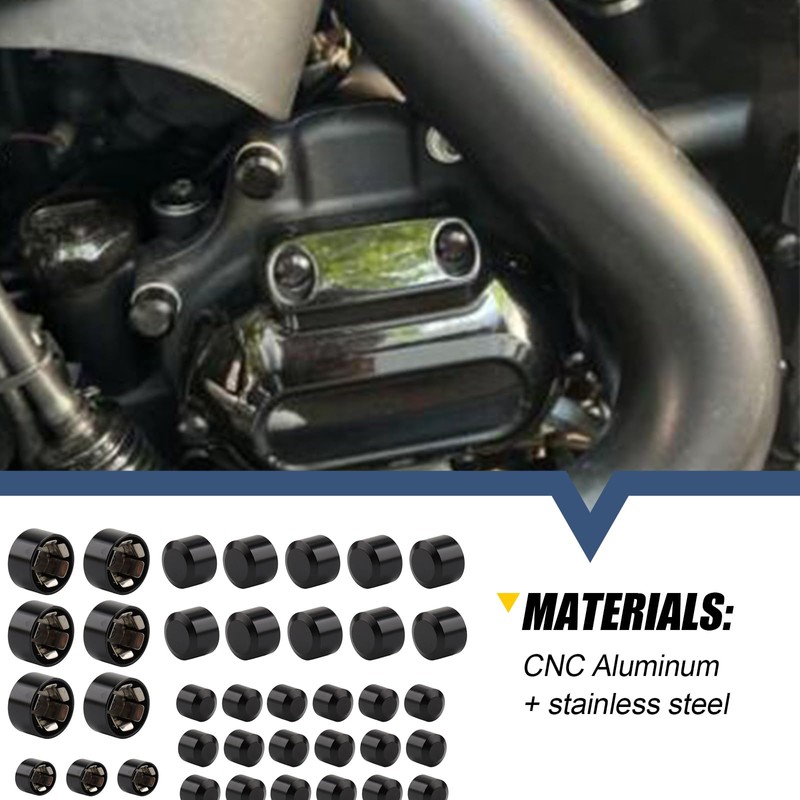 Motorcycle Bolt Covers Engine Bolt Head Toppers Caps Kit for