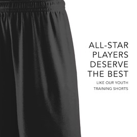 Augusta Sportswear Youth Training Shorts: 9-Inch Inseam for Teens, Athletic Workout Gym Clothes, Black, Medium