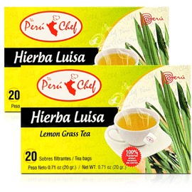 Peru chef Te Hierba Luisa 20 Sobres Filtrantes 2 Cajas | 20 Tea Bags of Lemon Grass from Peru 2 Box