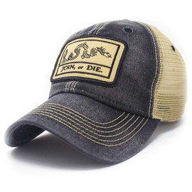 S.L. Revival Co. Join or Die Flag Patch Trucker Hat, Black
