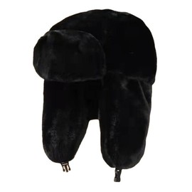 ANEWISH Women's Winter Hats with Ear Flaps, Fur Hat, Faux Fur Hat, Aviator Hat, Keeps Warm When Skiing, Skating and Other Outdoor Activities Available, black