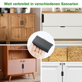 REBECCAHOWARD Pack of 8 Black Curved Hidden Door Handles, Aluminium Modern Kitchen Handles, Invisible Circle Arch Furniture Handles, Modern Cabinet for Drawers, Cabinets