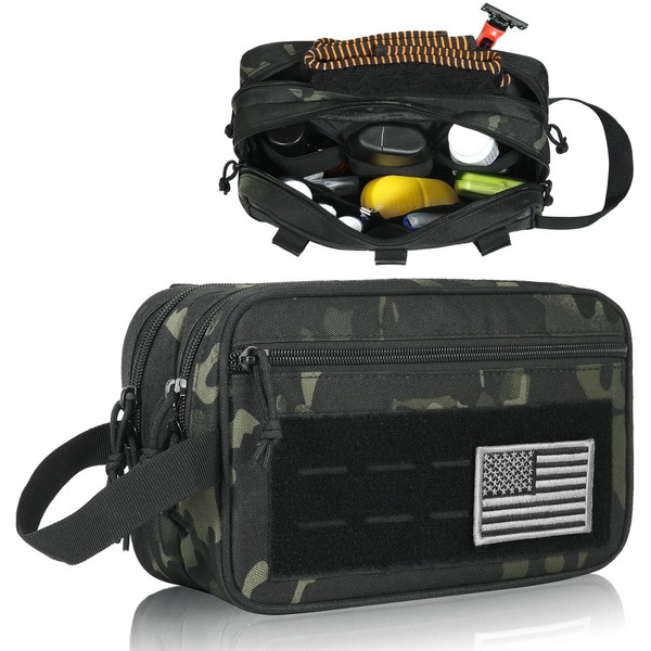 DBTAC Tactical Toiletry Bag for Men | Dry Wet Separate