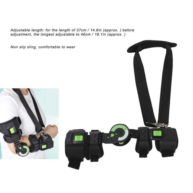 Adjustable Hinged Elbow Brace with Strap Sling Rehabilitation Support Corrective