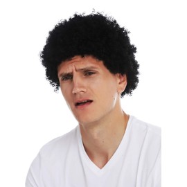 WIG ME UP - MMAM-9M-K01 Women's Men's Carnival Wig Short Density Afro Curly Curly Black