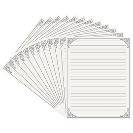 Belle Vous Vintage Letter Paper Lined (Pack of 48) - 28 x 21.5 cm - Stationery Set Lined - Cream Vintage Paper Set for Writing Letters, Invitations, Poems, Crafts and More
