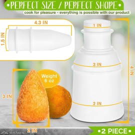 XoeLLe 2 Pieces Onigiri Mould, 2 Mould Arancini Maker, Onigiri Maker, Meat Ball Shaper, 80-160g Capacity, Mould for Meatballs, Potato Croquettes, Arancinotto (Circular/Conical)