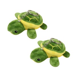 FSSTUD 2 Pcs Mini Plush Sea Turtle Bag Charm Cute Turtle Keychain Sea Themed Key Ring Ocean Theme Keychain Tiny Stuffed Animal Keychain Soft Party Favor Keychain for Purse Backpack