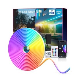 E T Easytao Luces Led Neón RGB Wifi 5M, Tira led Exterior Compartible con Alexa y Google Home,Control por Mando a distancia y App, Impermeable y Flexible, Adecuado para Navidad Cuarto TV Cocina