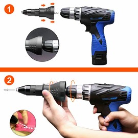 LJMMB Electric Rivet Nut Gun Cordless Riveting Tool Insert Nut Adaptor Drill Adapter