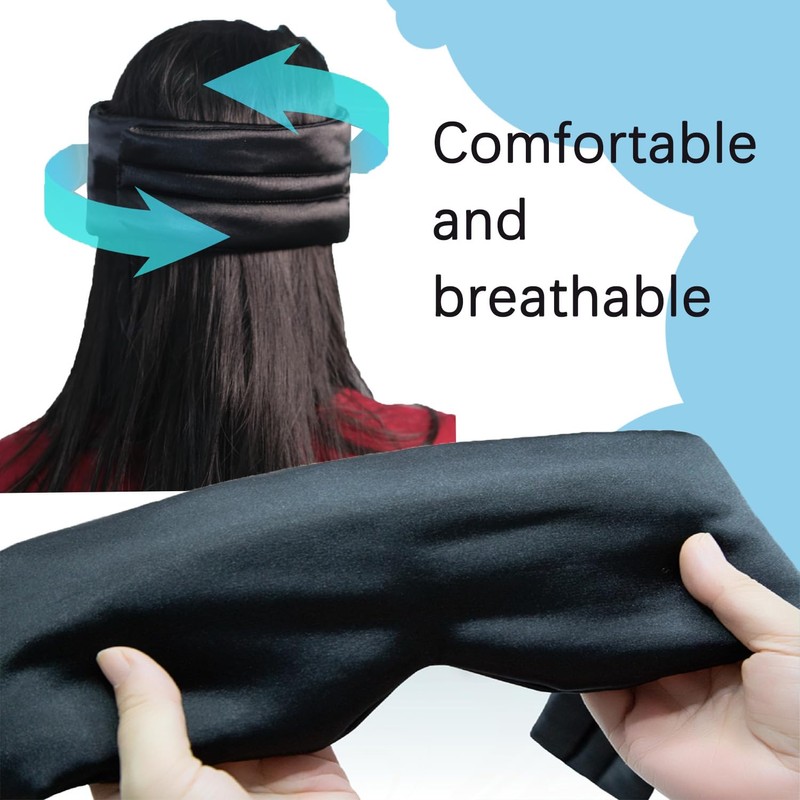 Adjustable Silk Eye Mask,100% Full Shading to Block Light Interference,Allowing