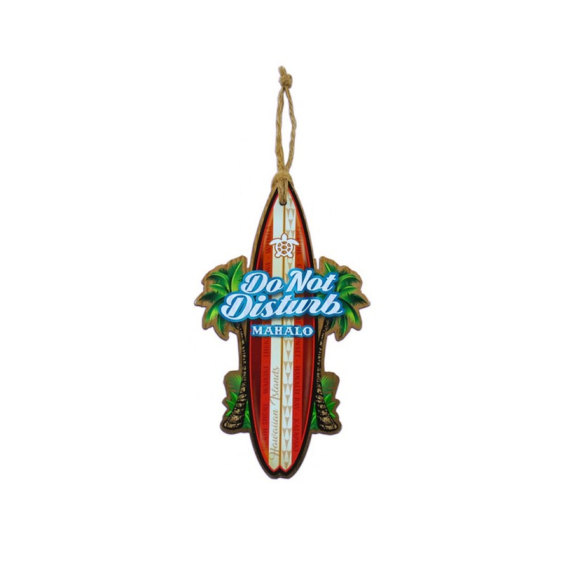 Do not Disturb Welcome Hawaii Surfboard Door Knob Hanger Aloha