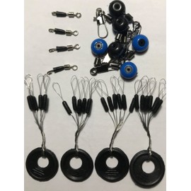 TFS Angling Pellet Waggler connection kit 6 or 12 pack.Oblong grip stops,bead snaplock swivel,hooklength connectors.Pellet Waggler fishing made easy. (6)