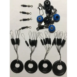 TFS Angling Pellet Waggler connection kit 6 or 12 pack.Oblong grip stops,bead snaplock swivel,hooklength connectors.Pellet Waggler fishing made easy. (6)