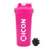 ICON Nutrition Classic Protein Shaker Bottle, 600ml Protein Shaker (Pink)