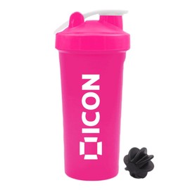 ICON Nutrition Classic Protein Shaker Bottle, 600ml Protein Shaker (Pink)