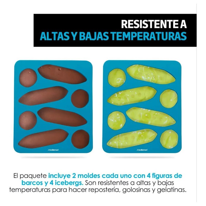 Moldes para Hielo de Silicona Flexible en Forma de Barcos