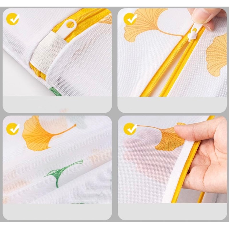 7PCS Mesh Laundry Bags for Delicates with Premium Zipper, Travel