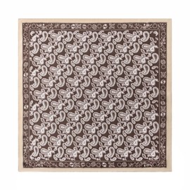 Men's Vintage Silk Feel Square Scarf - Luxury Satin Bandana Neckerchief with Tiny Medallion & Geometric Print - Versatile Headscarf Fashion Accessory for Men