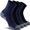 CWVLC Compression Athletic Unisex Quarter Socks Cushioned, 4-pairs (Black2,Navy Blue2),