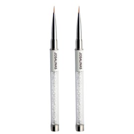 JOSALINAS Nail Art Brushes 2PCS, Gel Polish Nail Art Design Pen Painting Tools with Nail Extension Gel Brush Builder Nail Gel Brush Nail Art Liner Brush Salon at Home DIY Manicure (Liner#7)