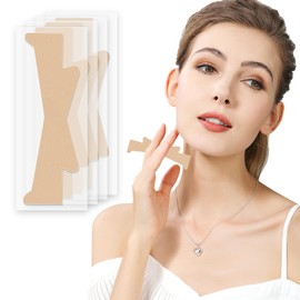 ziyue 30 Pcs Neck Lifting Tape Invisible Instant Neck Lift Behind Neck Tapes and Bands Tightening Neck Strip for Lifting Sagging Skin & Jaw Lift(Beige)