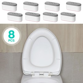 8Pcs Toilet Seat Bumpers, Universal Toilet Seat Spacers for Bidet Strong Adhesive Buffer Toilet Lid Rubber Replacement Bumpers