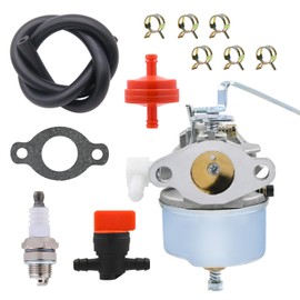 BenTsD Compatible with 631245 Carburetor with Spark Plug, Fuel Line Shut-off Valve for Tecumseh 631921 632284 631070A 631820 H25 H30 H35 Engine, Shredder, Shredder, Miller, Craftsman Generator