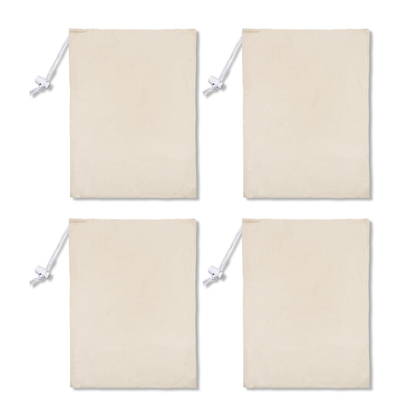 Lenenz 4 Pack Reusable Laundry Bags - 100% Cotton Multi