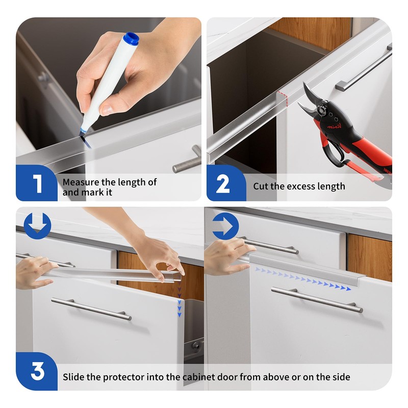 Cabinet Protector Edge Guard (Pack of 6), 17.7" Clear PVC