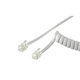 Goobay 50246 Telephone Headset Spiral Cable CCA Copper Laminated Aluminium RJ10 4P4C to RJ10 Connector (4P4C)