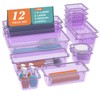 ElegantArray 12-Piece Drawer Organizer Set, 4 Sizes Versatile Plastic Vanity