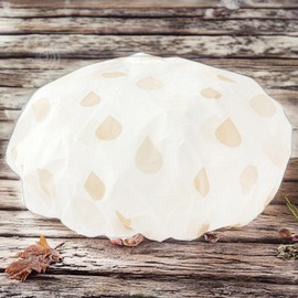 Trade Me Hair Styling Dyeing Gown Dry Water Drop Vinyl Shower Cap Beige 2pcs / 트레이드미 헤어스타일링 염색용가운 드라이 물방울 비닐 샤워캡 베이지 2개