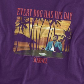 Scarface A Dog Day Unisex Adult T-Shirt, Purple, Small