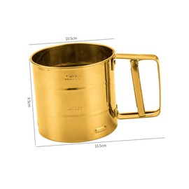 Cabilock Flour Sieve Stainless Steel Baking Flour Shaker Hand Flour Sieve Cup Flour Sieve Fine Mesh Sieve Baking Sieve Flour Sieve Cup Ground Coffee Golden