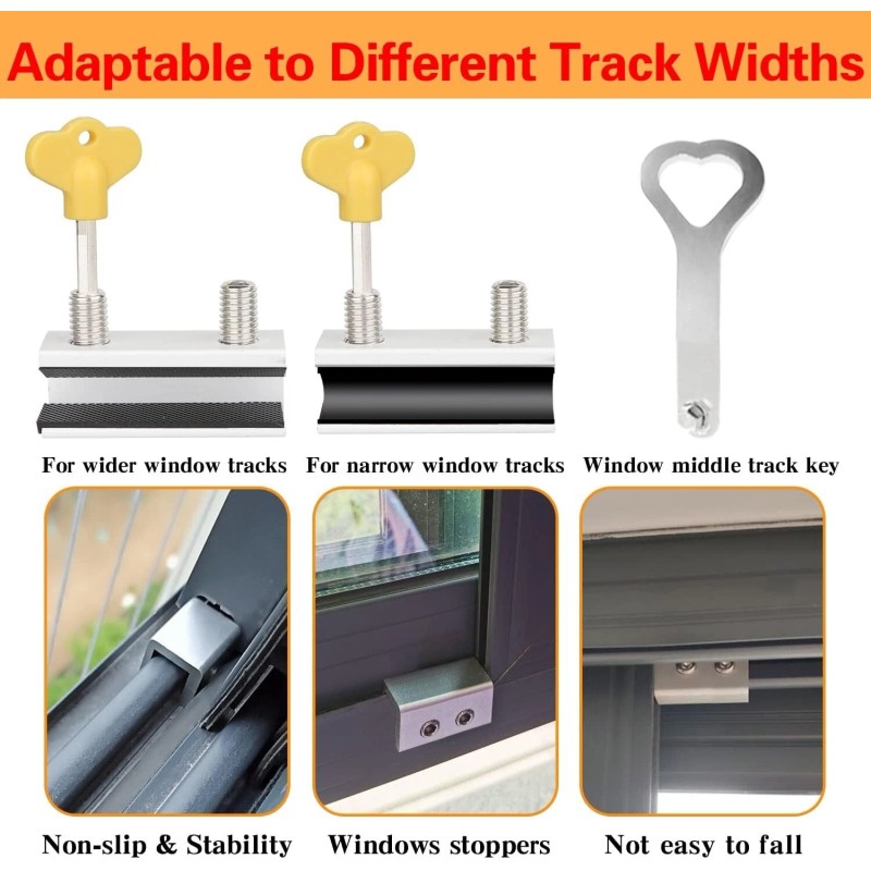 Tahikem Window Safety Locks Adjustable Sliding Door Window Security Locks