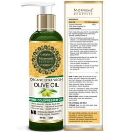 Morpheme Remedies Morpheme Remedies Organic Extra Virgin Cold Pressed Olive Oil, 120ml