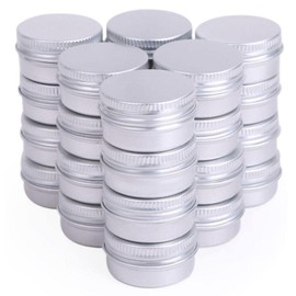 Chocople Aluminum Can, Aluminum Case, Cream Case, Cosmetics, Small Dividing, Silver (0.3 fl oz (10 ml) (24 Pieces))