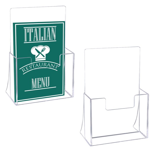 A5 Clear Leaflet Holder, 2 Pack Brochure Holder Free Standing,