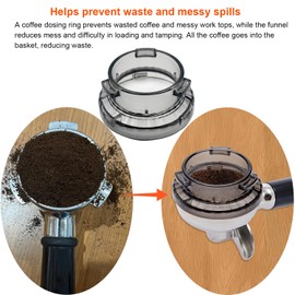 54mm Dosing Funnel for Breville Barista Portafilters, Compatible with Breville 8series Bambino and Barista Espresso Machines Dosing Funnel, Grey