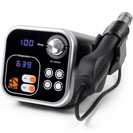 M-T Digital Hot Air Rework Station 700W High Power With 4 Sets Stored Temperature and Smart Sleep Mode Accurate Temp SMD Estacion de Calor,°F/°C Conversion Digital Temp Correction,Dual LED Screen