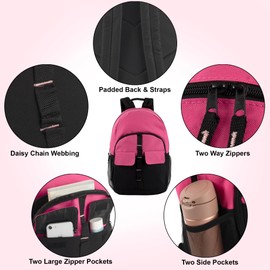 24 Pack Backpacks in Bulk | Wholesale Multipocket Backpacks with Side Water Bottle Pockets for Sports Teams, Homeless (Female Colors Pack)