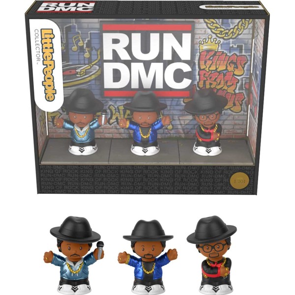 Little People Collector Run Dmc Special Edition Figure Set in Display Gift Package for Adult Hip Hop Fans, 3 Figurines