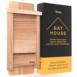 Kenley Bat House - Outdoor Bat Box Shelter with Large Double Chamber - Handcrafted from Cedar Wood - Easy for Bats to Land and Roost - Weather Resistant & Ready to Install